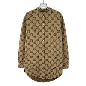 JW0539 Gucci 22 models brown logo jacquard all-over printed round neck single-br